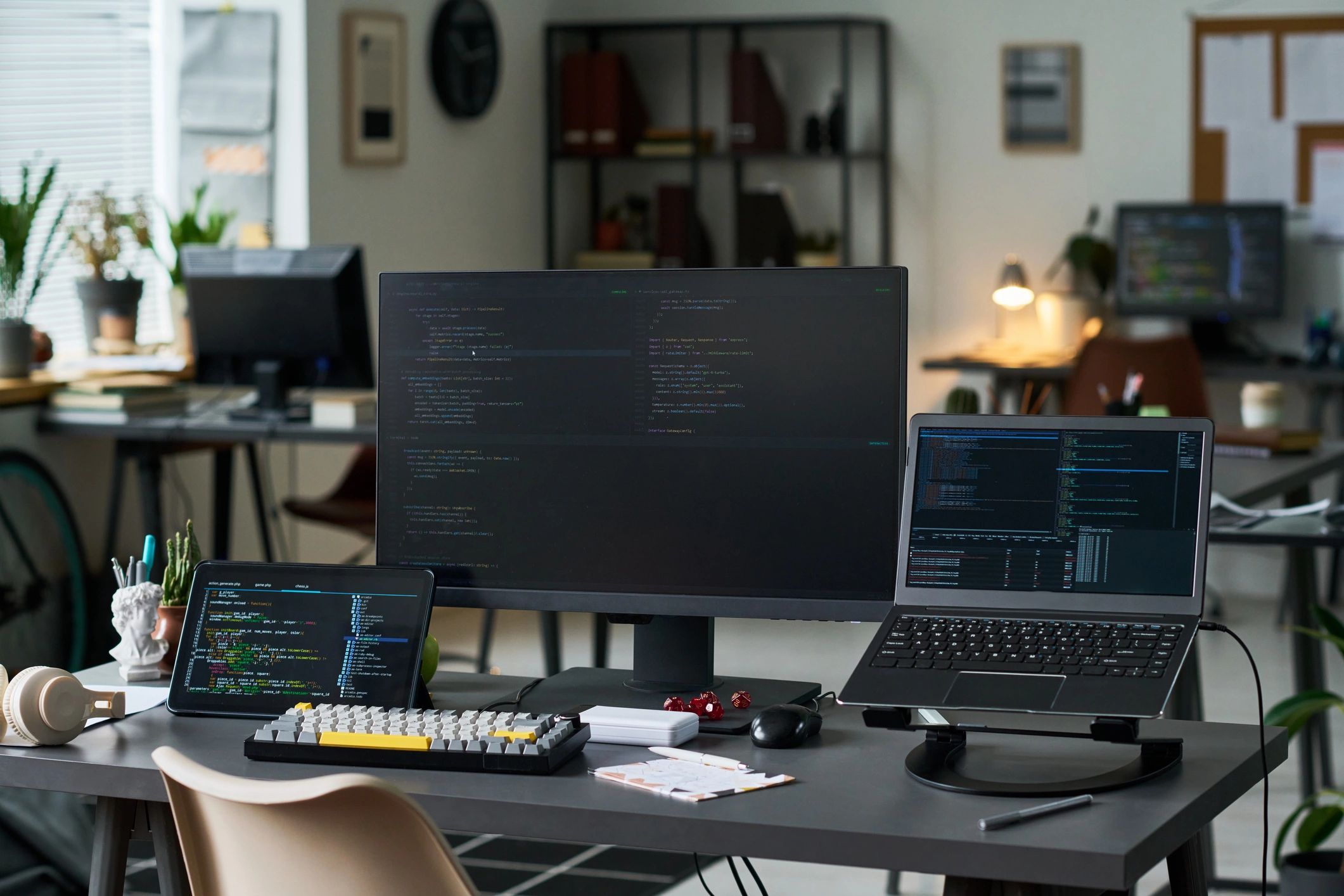 Technology workspace representing cybersecurity operations
